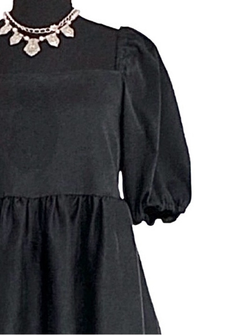 SMASH & TESS ~ Women’s Black Square NeckLine Short Sleeve Dress size M - Picture 8 of 10